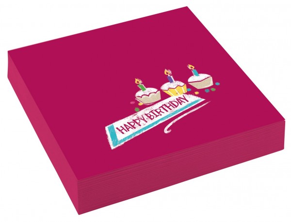 20 Birthday Wishes Servietten 25cm