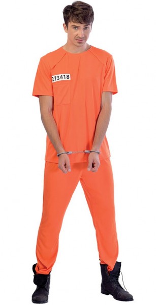 Knacki Sträfling Kostüm für Herren in Orange