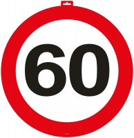 Verkehrsschild 60 Wandbild 49cm