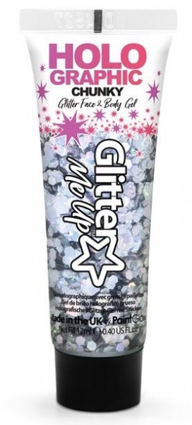 Body Glitzer Gel silber 12ml
