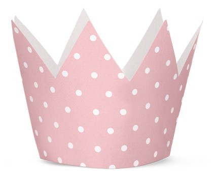 4 One Star Partykronen rosa 10cm 2