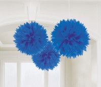 3 Romance Pompons königsblau