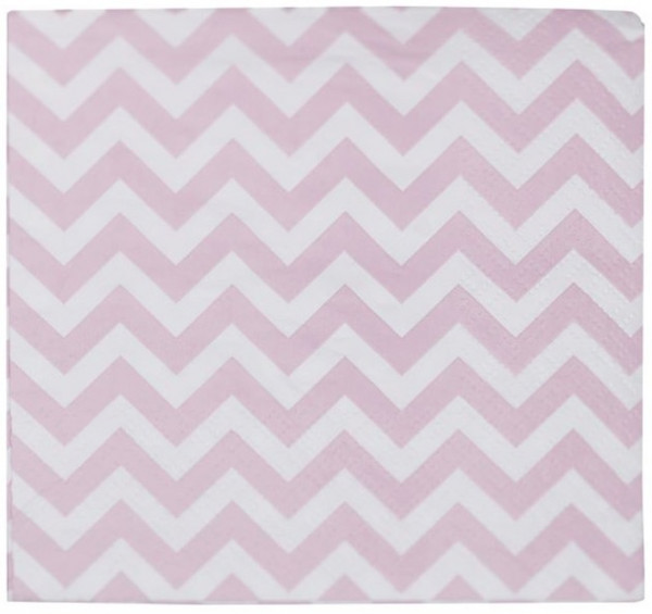 20 Rosa Zick Zack Servietten 25cm