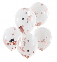 5 Liebesschwur Herz Konfettiballons 30cm