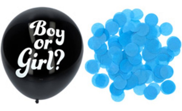 Ballon 3er Set schwarz mit blauem Konfetti 41cm