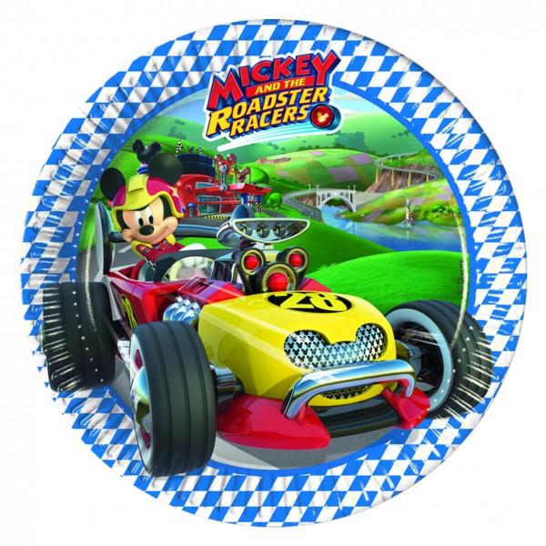 8 Rennfahrer Mickey Pappteller 20cm