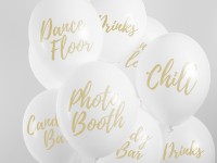 Vorschau: 6 Chill out Party Luftballons weiß 30cm