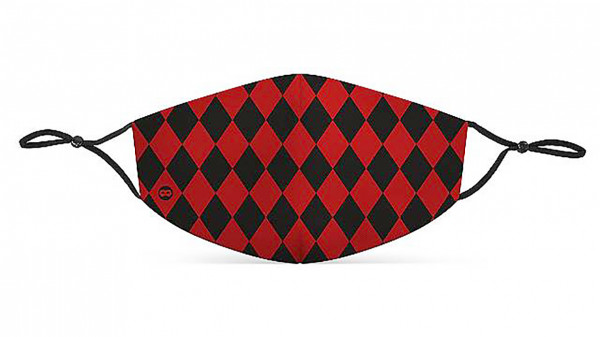 Mund Nasen Maske Harlekin rot-schwarz
