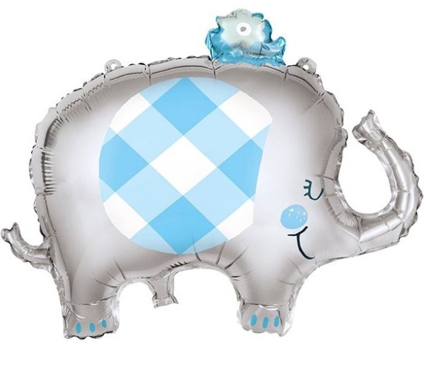 Silberner Baby Elefant Folienballon 74cm