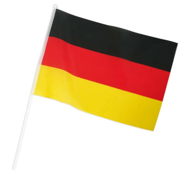 Deutschland Flagge mit Stab 20 x 30cm