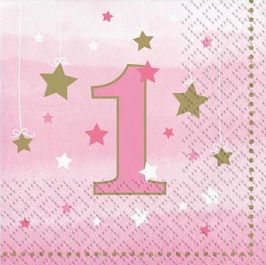 16 Twinkle Baby Girl Servietten 25cm