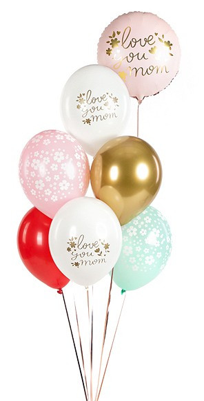 6 Ich liebe dich Mom Luftballons 30cm