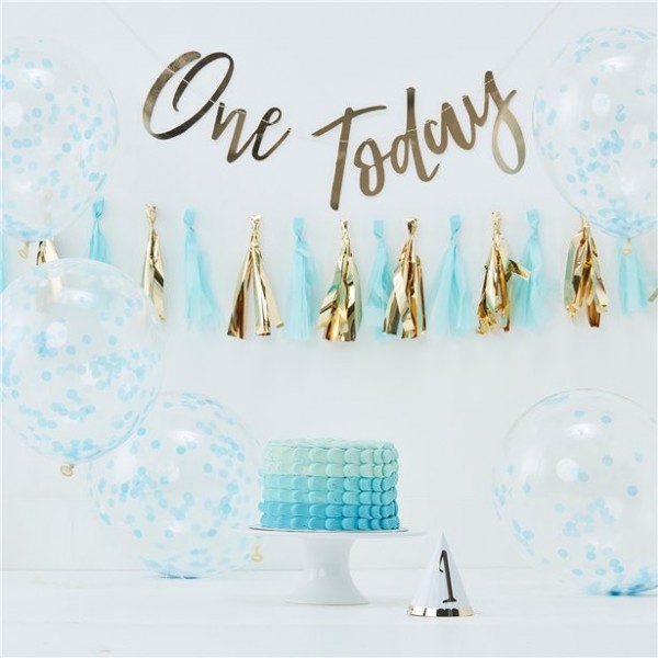 Hooray One Today Partyset blau 8-teilig 2