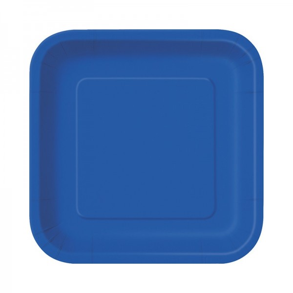 16 Pappteller Vera royalblau 18cm
