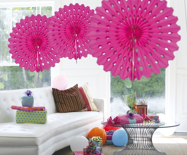 Fächer Honigwaben pink 45cm