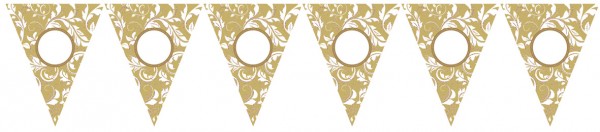 Florale Wimpelkette Gold 7,9m