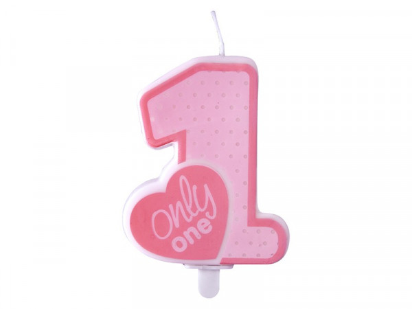 Only One Tortenkerze rosa