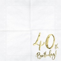 20 Glossy 40th Birthday Servietten 33cm