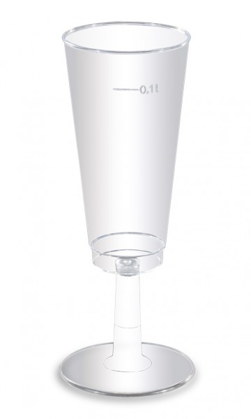 6 Transparente Sektgläser 100ml