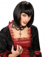 Perücke Gothic Bob Schwarz