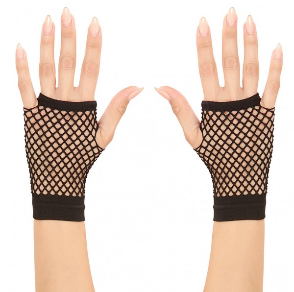 Fingerlose Netzhandschuhe Schwarz