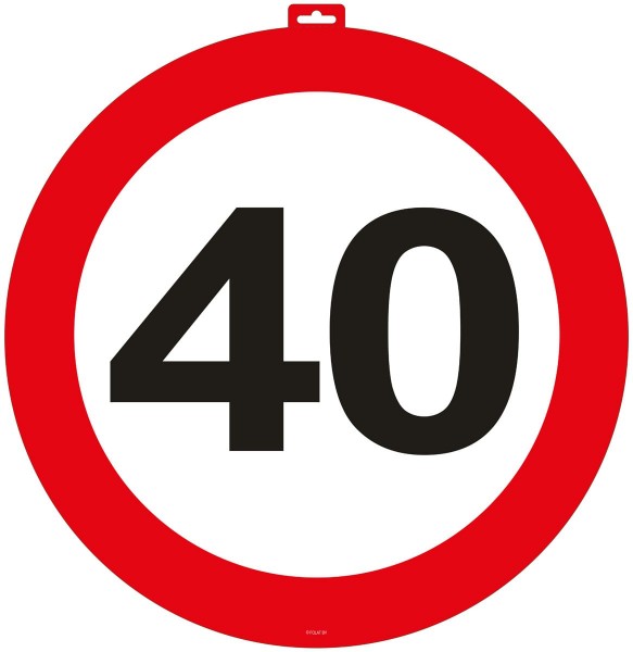 Verkehrsschild 40 Wandbild 26cm