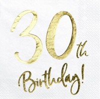 20 Glossy 30th Birthday Servietten 33cm