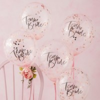 5 Rosy Bride Konfettiballons 30cm
